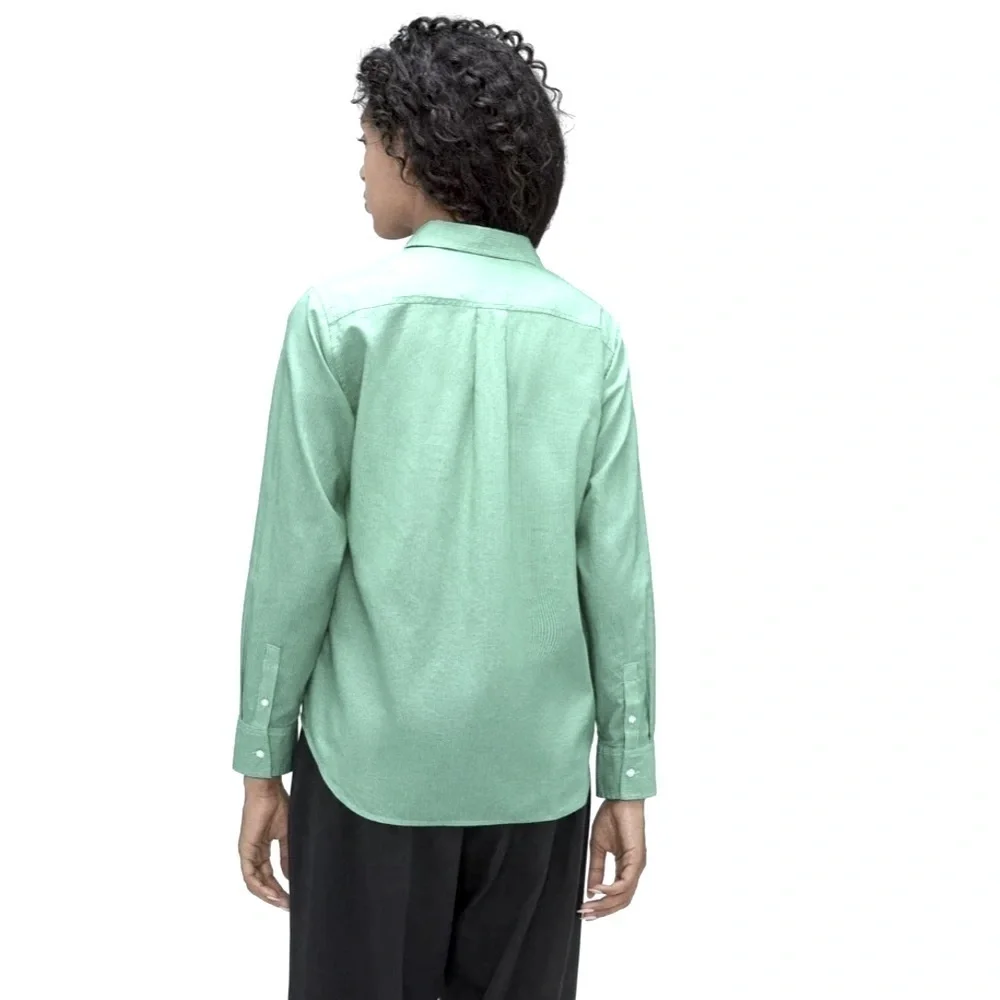 NWT Everlane The Silky Cotton Relaxed Shirt Mint Pinstripe size 2